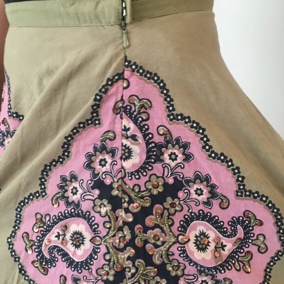 2 Hippie Skirts FUNKY PEOPLE Green Paisley M & INDIAN 2-way Orange Silk Wrap OS - Picture 7 of 14